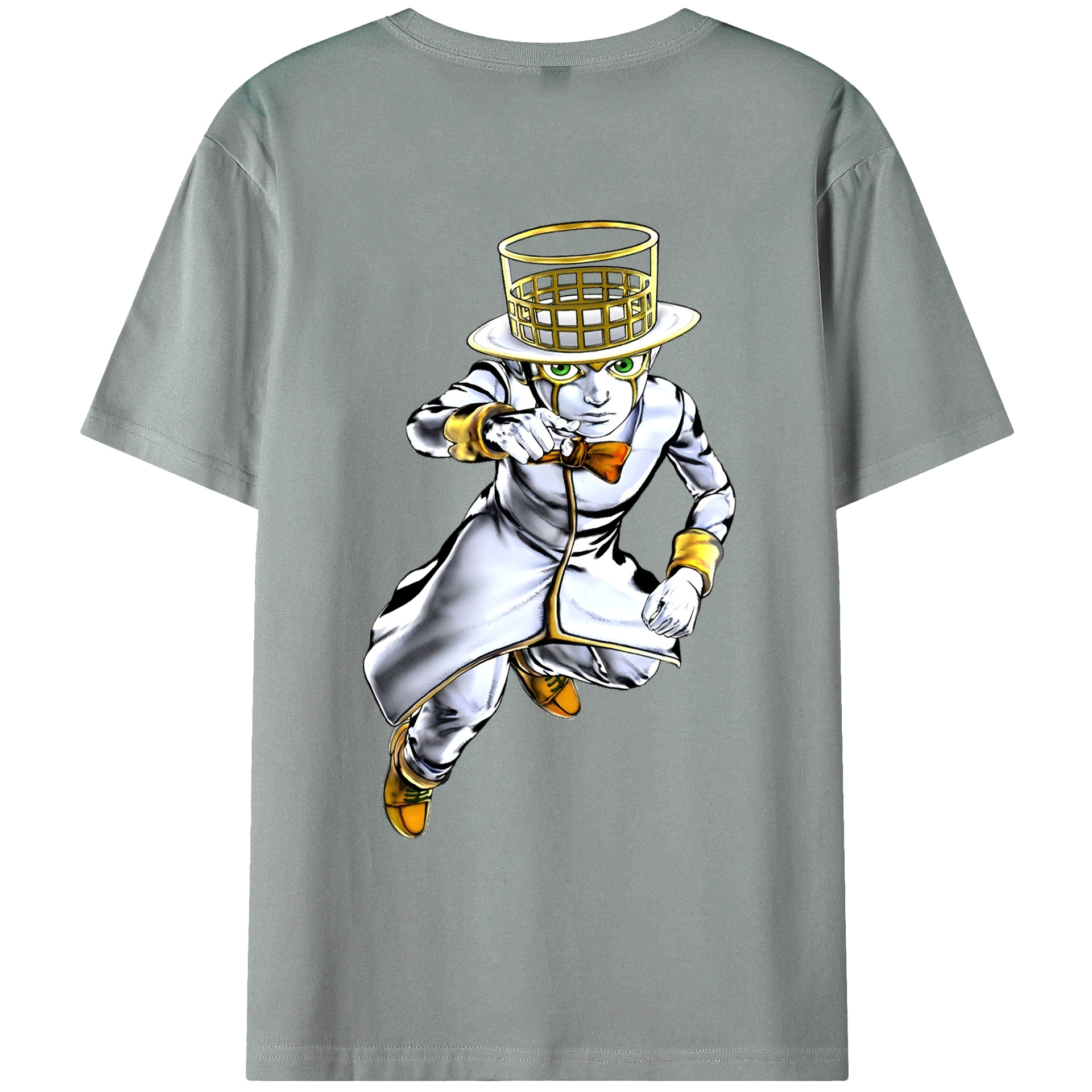 （画像用） ジョジョの奇妙な冒険 岸辺 露伴（きしべ ろはん） JoJo's Bizarre Adventure Rohan Kishibe 綿100％ メンズ半袖Tシャツ（バックプリント） 通気性